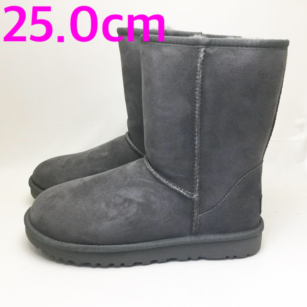 新品UGG レディースブーツ CLASSIC SHORT Ⅱ グレー25.0cm