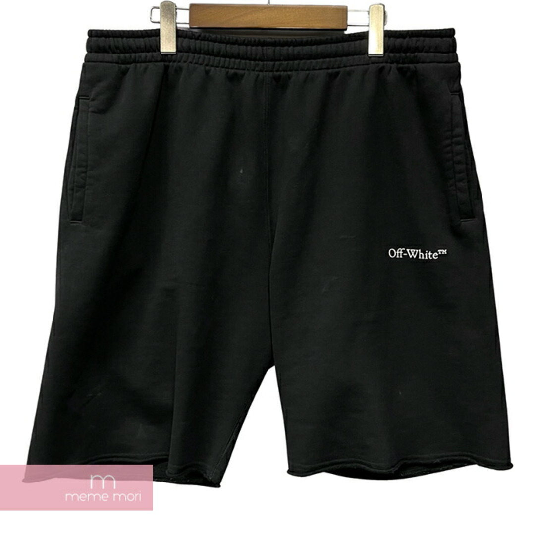 OFF-WHITE 2022SS Caravaggio Paint Shorts OMCI006C99FLE006 オフホワイト カラヴァッジョペイントショーツ ショートパンツ ハーフパンツ ロゴプリント カットオフ ブラック サイズXL【230906】【-B】【me04】