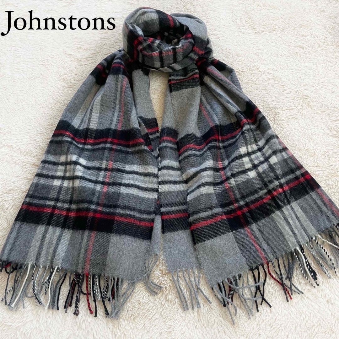 極美品 Johnstons of Elgin ✨大判ストール カシミヤ チェック