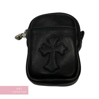 CHROME HEARTS Leather Micro Pouch Cross Patches クロムハーツ レザーマイクロポーチ クロスパッチ クロスボールジップ 小物入れ ブラック【230911】【-A】【me04】
