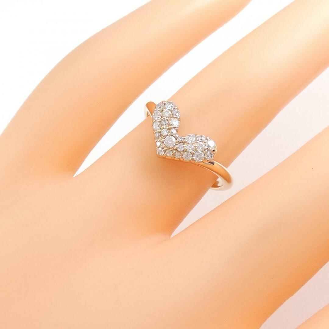 K18PG ハート ダイヤモンド リング 0.28CT レディースのアクセサリー(リング(指輪))の商品写真