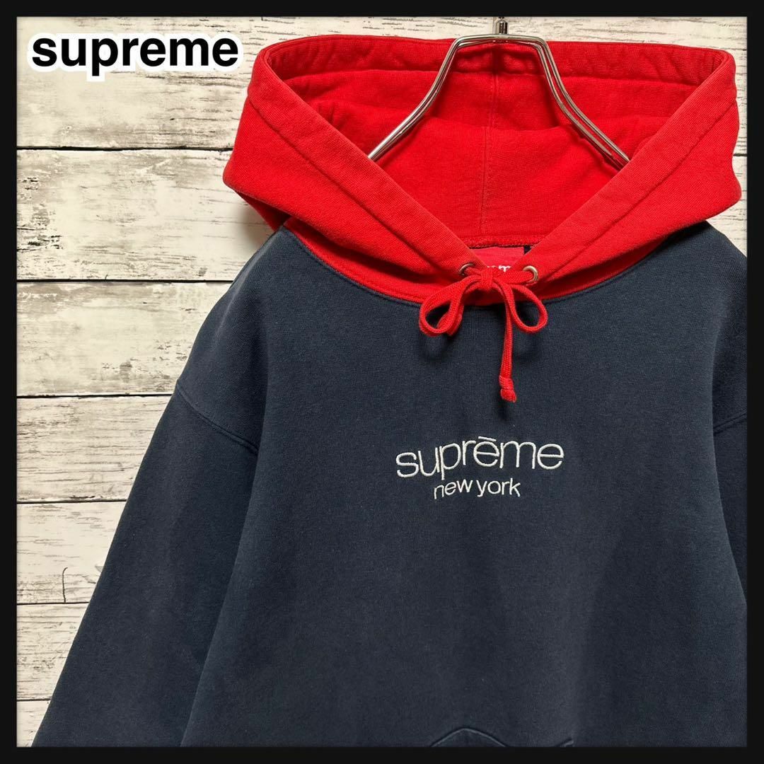 Supreme classic logo Hoodie パーカー red 赤