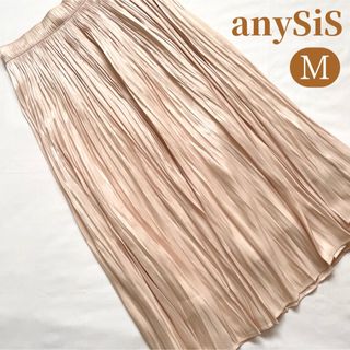 エニィスィス(anySiS)の【美品】 anySiS エニィスィス　プリーツ　サテン　ロングスカート　2(ロングスカート)