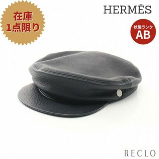 エルメス(Hermes)のダニ ブルーノワール キャスケット 帽子 レザー ダークネイビー(キャスケット)