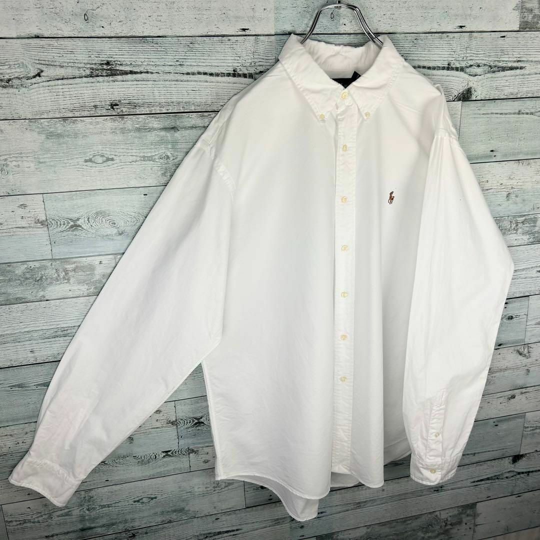 【希少‼︎】ラルフローレン 刺繍ロゴ 長袖 BDシャツ ホワイト