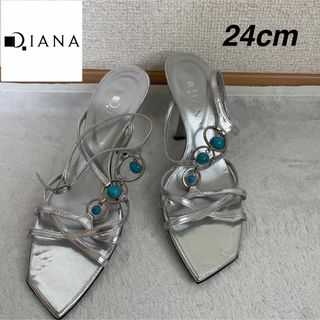 ダイアナ(DIANA)のDIANA ダイアナ　ターコイズ　サンダル　24cm(サンダル)