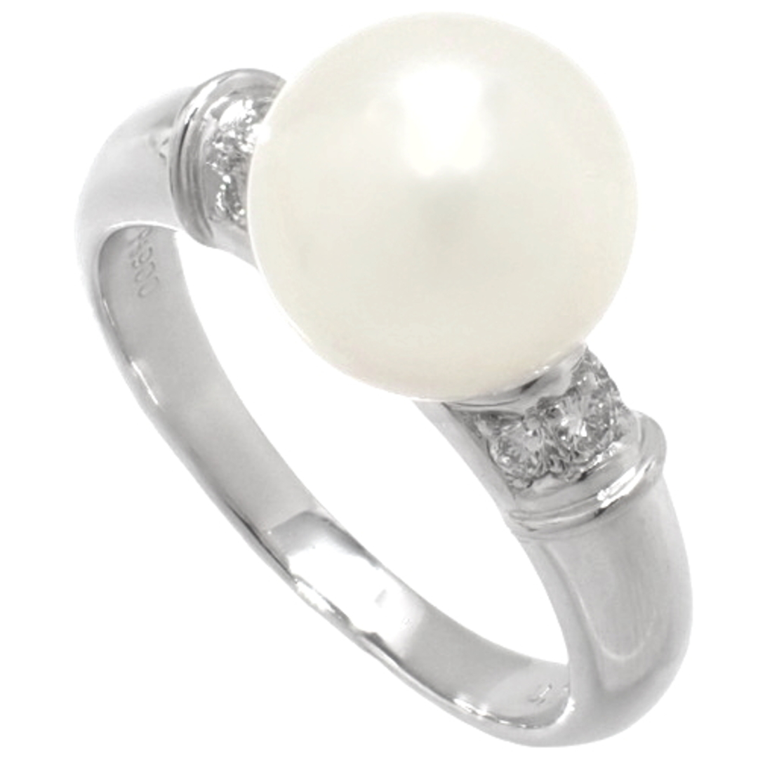 ノーブランドリング・指輪 1Pパール ダイヤ リング Pt900プラチナ シルバー銀 ホワイト白シロ 40802067304