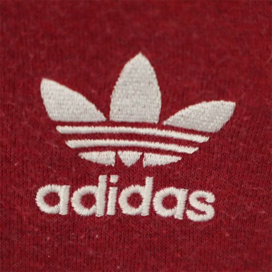 adidas トレフォイルロゴ刺繍パーカー　赤　Lサイズ