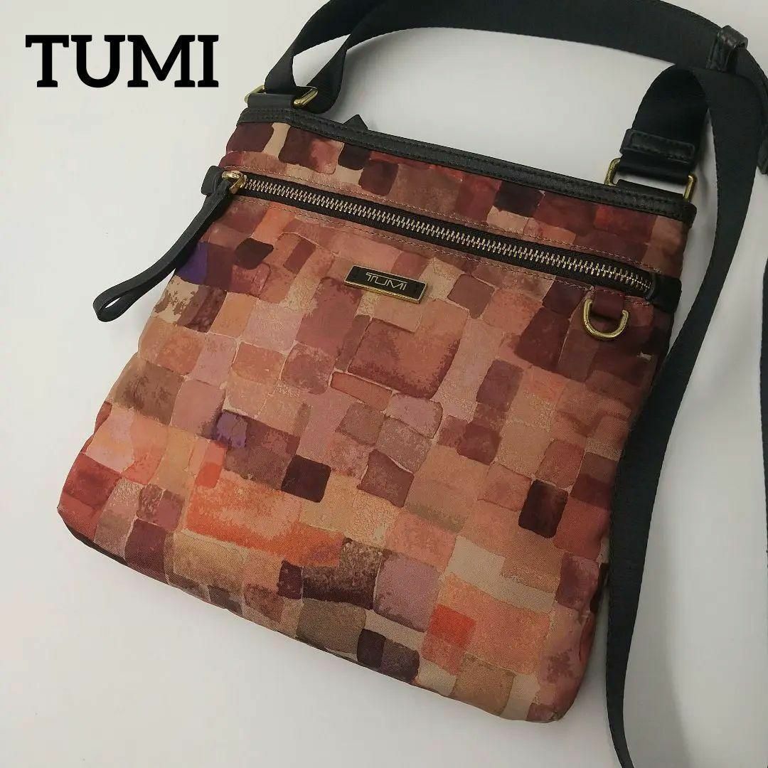 美品✨TUMI ショルダーバッグ マルチカラー トップジップ ナイロン