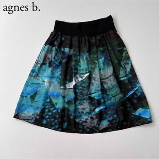 アニエスベー(agnes b.)の美品　agnes b. アニエスベー　フレアスカート　総柄　ウエストゴム(ひざ丈スカート)