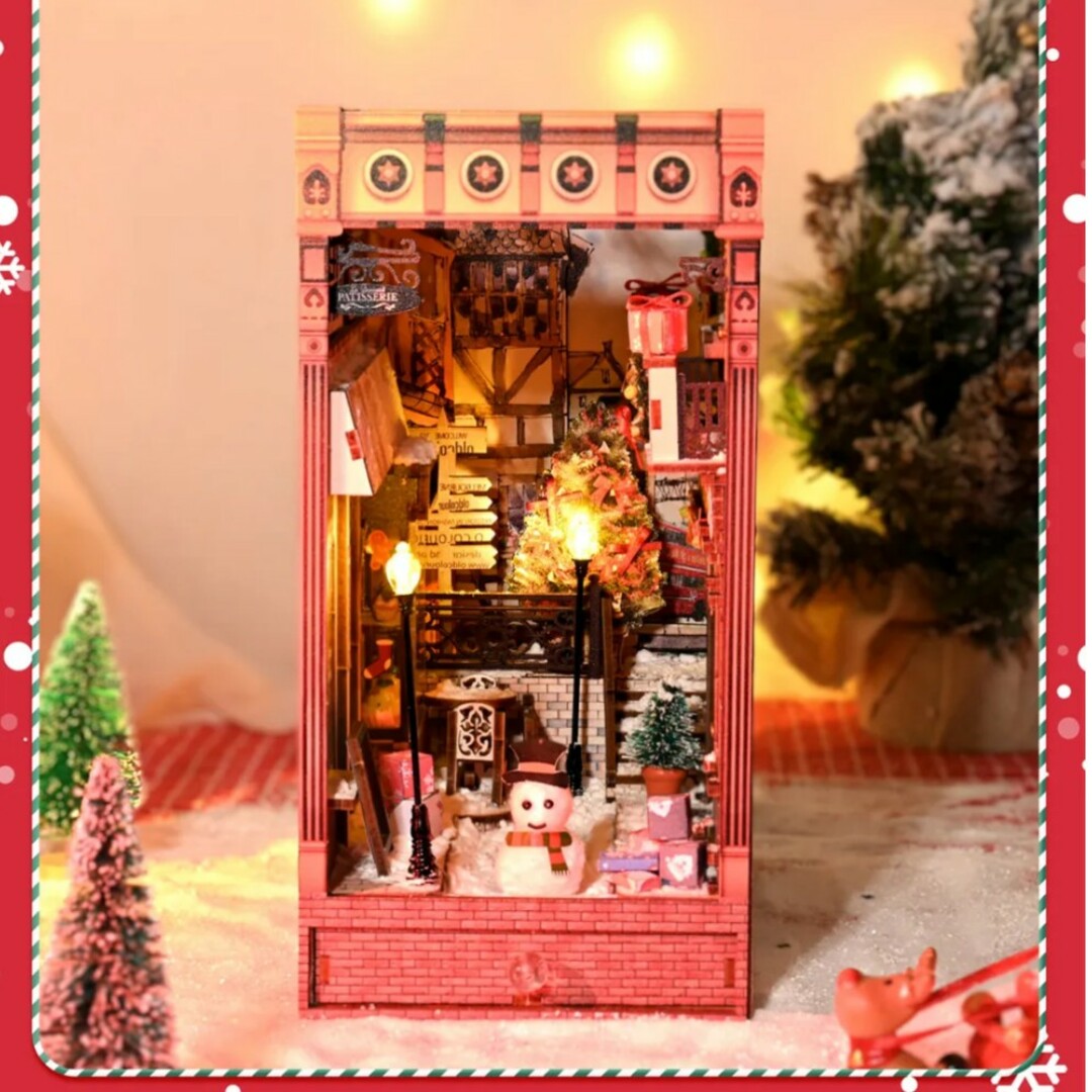 ドールハウス完成品オーダー。ブックエンドクリスマスNO2の通販 by 3