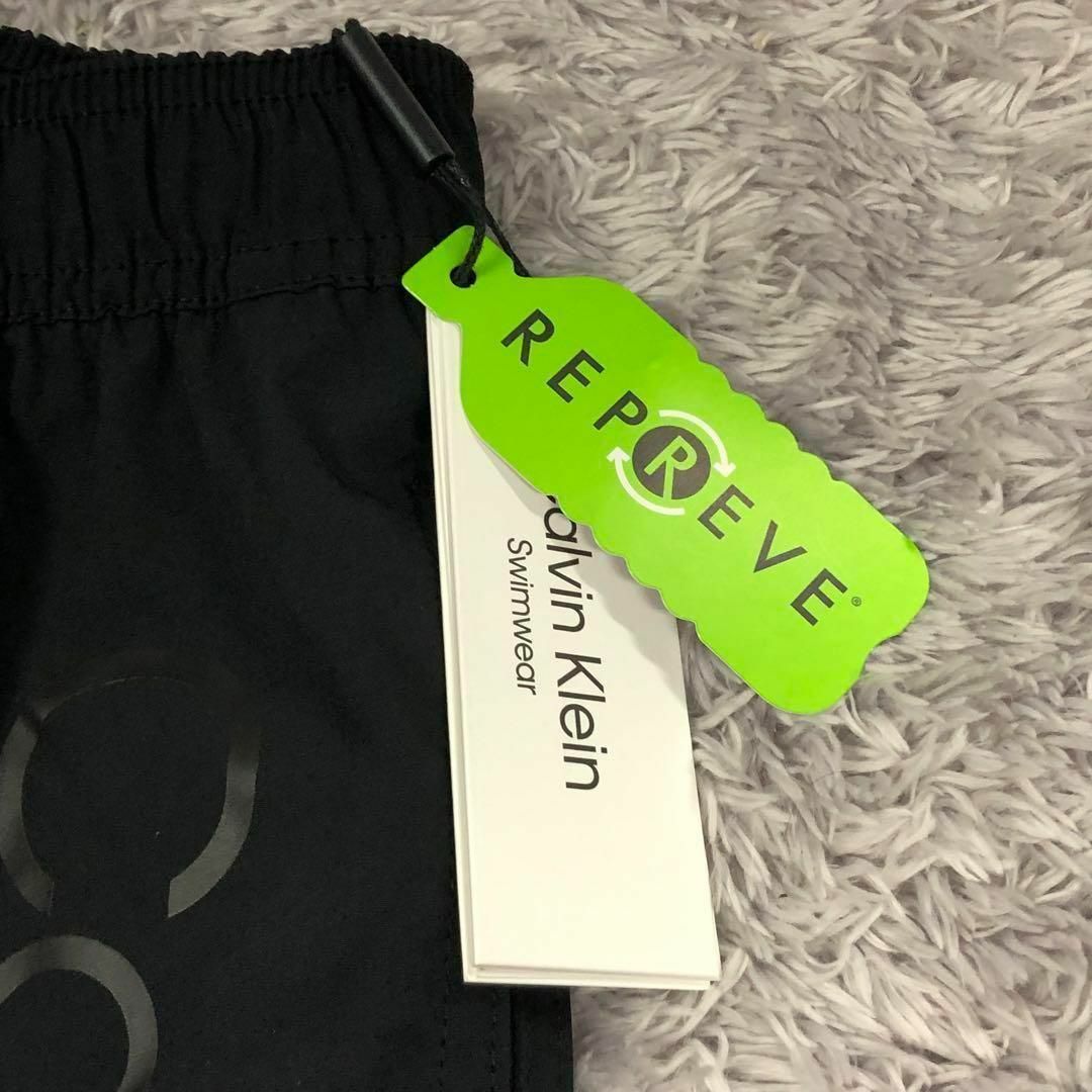 S⭐カルバンクライン⭐Calvin Klein⭐新品 海パン水着 白黒 デカロゴ