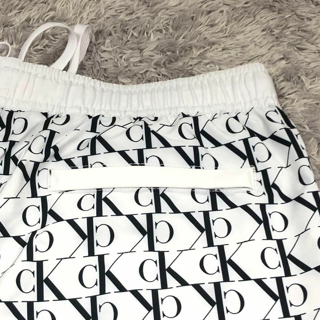 L⭐カルバンクライン⭐Calvin Klein⭐新品 海パン水着 白黒 デカロゴ-