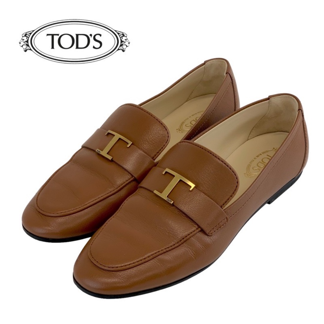 トッズ TOD'S ローファー 革靴 Tタイムレス レザー ブラウン レディースの靴/シューズ(ローファー/革靴)の商品写真