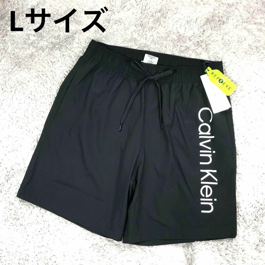 L⭐Calvin Klein⭐カルバンクライン⭐新品 水着海パン黒デカロゴケイティー_水着特集