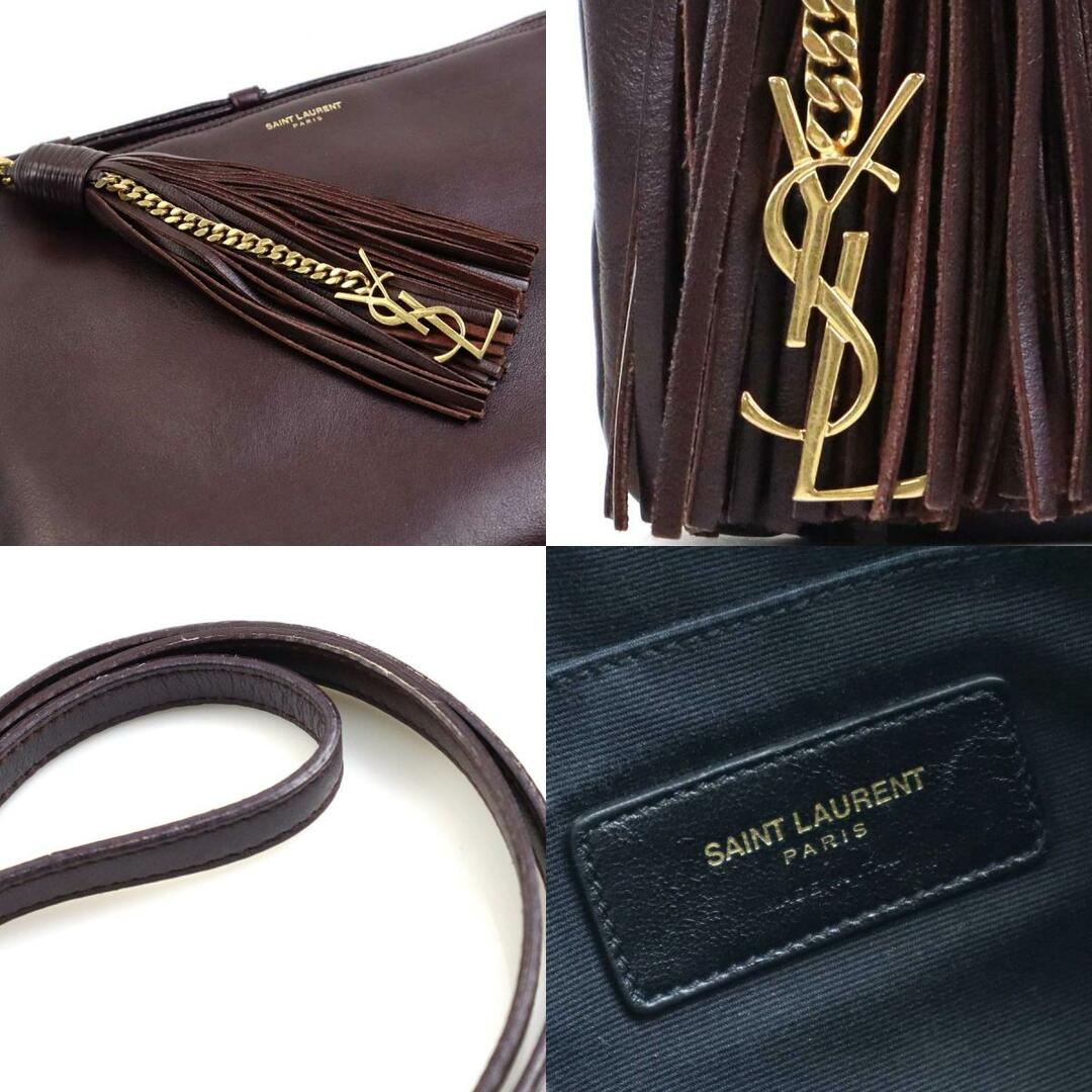 サンローラン SAINT LAURENT 斜め掛けショルダーバッグ レザー/メタル ボルドー/ゴールド レディース 送料無料 e56652f 8