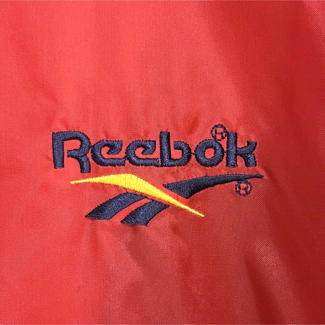 リーボック ナイロンパーカー ウインドパーカー 赤 でかロゴ ロゴ刺繍 L
