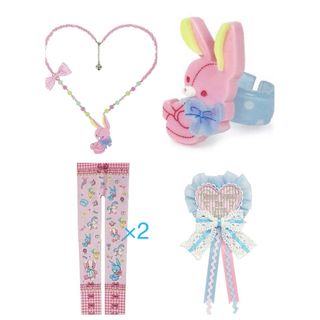 アンジェリックプリティー(Angelic Pretty)の5点set☆BUNNY TOYネックレス･リング･melody toysタイツ等(セット/コーデ)