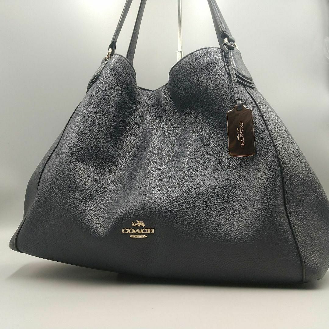 格安✨COACH イーディ ネイビー トートバッグ 肩掛け 本革 36464