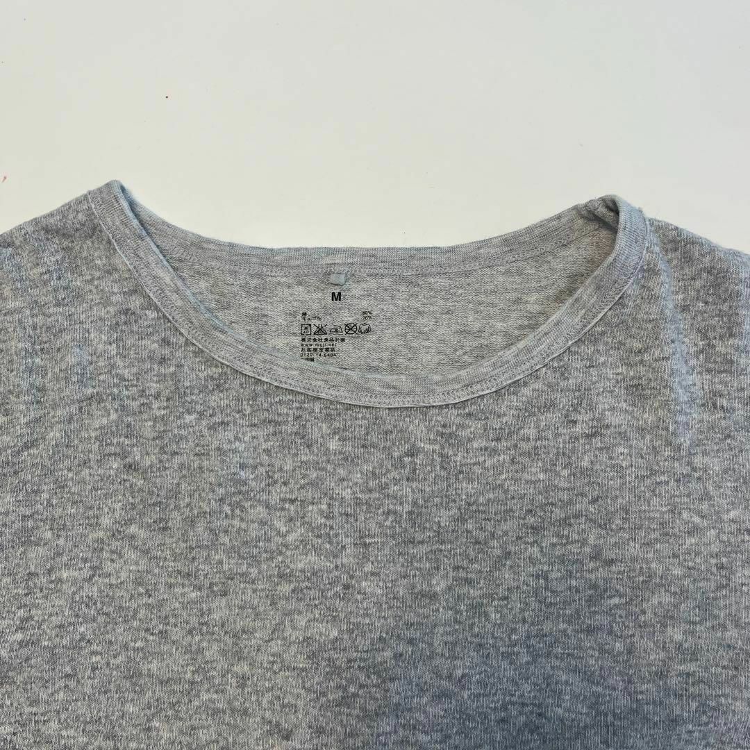 MUJI (無印良品)(ムジルシリョウヒン)の無印良品 良品計画  長袖Tシャツ グレー さらりとした肌触り Mサイズ メンズのトップス(Tシャツ/カットソー(七分/長袖))の商品写真