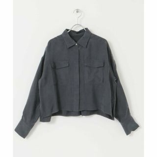 アーバンリサーチロッソ(URBAN RESEARCH ROSSO)の【NAVY】タックスリーブクロップドキュプラシャツ(シャツ/ブラウス(長袖/七分))