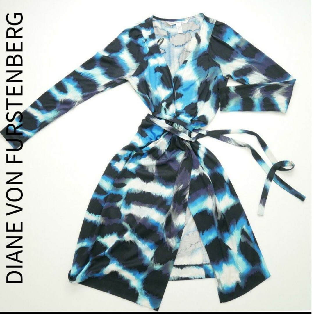 DIANE von FURSTENBERG(ダイアンフォンファステンバーグ)のDVF　ダイアンフォンファステンバーグ　2サイズ　シルク100%　ワンピース レディースのワンピース(ロングワンピース/マキシワンピース)の商品写真