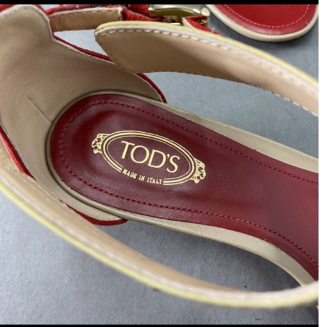 TOD'S(トッズ)の箱・袋付きトッズ　ザンダル　24.5〜25.5 バイカラー　エナメル×スエード　 レディースの靴/シューズ(サンダル)の商品写真