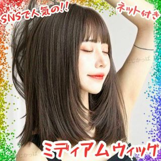 セミロングウイッグ かつら ファッション ナチュラル コスプレ 自然 かわいい(ロングストレート)