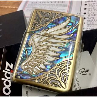 ZIPPO 初期アーマー  クロス シェル 天然貝 メタル貼り 2008年製