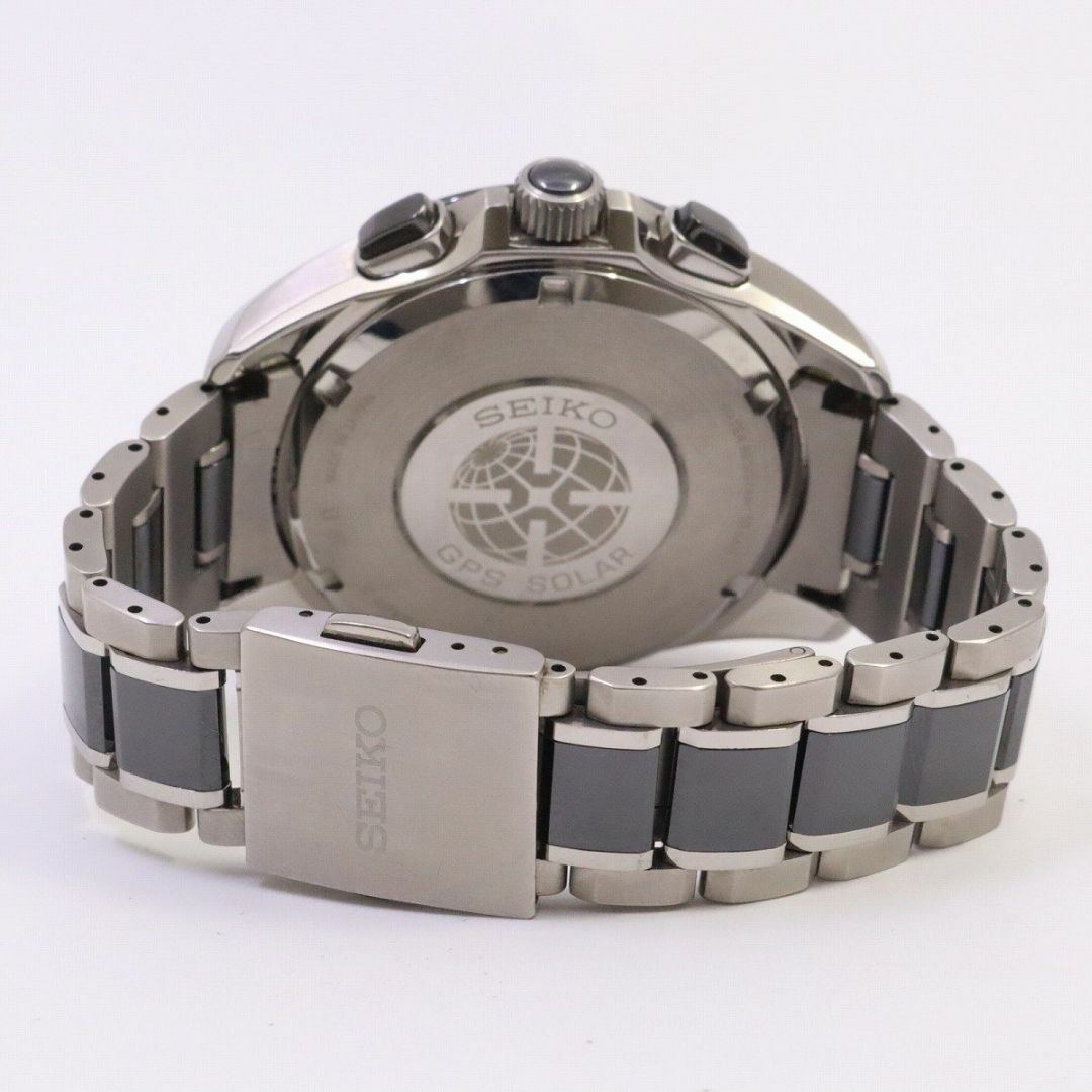 SEIKO◇ソーラー腕時計/アナログ/チタン/BLK/BLK/セラミック/SBXB049