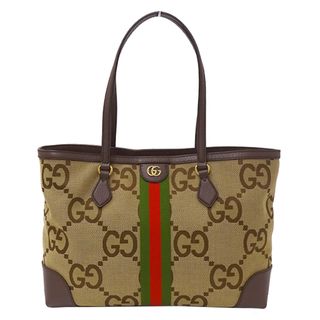 グッチ(Gucci)のグッチ GUCCI バッグ レディース ブランド ジャンボGG トートバッグ  オフディア ブラウン 631685 ロゴ おしゃれ A4 大容量 おでかけ 肩がけ 【中古】(トートバッグ)