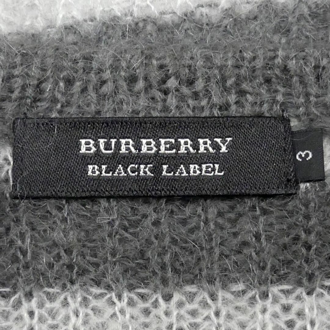 BURBERRY BLACK LABEL(バーバリーブラックレーベル)の廃盤 バーバリーブラックレーベル セーター モヘヤニット L グレーTY2565 メンズのトップス(ニット/セーター)の商品写真