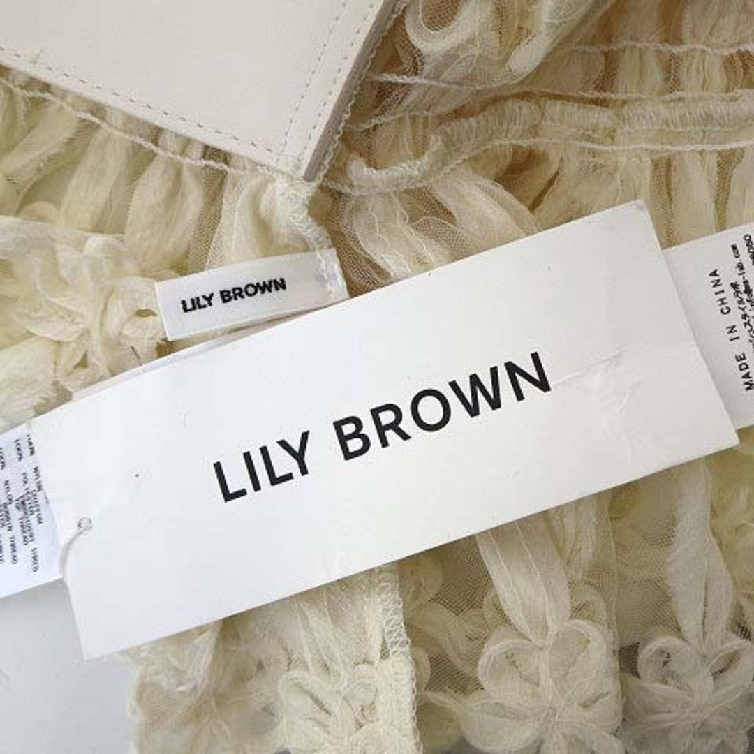 Lily Brown(リリーブラウン)のリリーブラウン ビスチェ トップス チュール 刺繍 ベルト F タグ付 美品 レディースのトップス(キャミソール)の商品写真