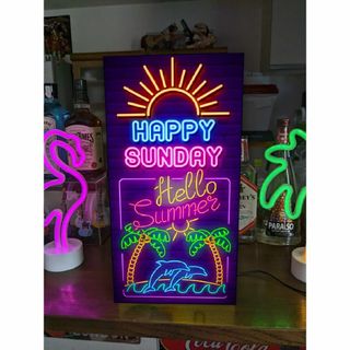 幸せな休日~海 夏 太陽 南国 イルカ ヤシの木 看板 置物 雑貨 ライト