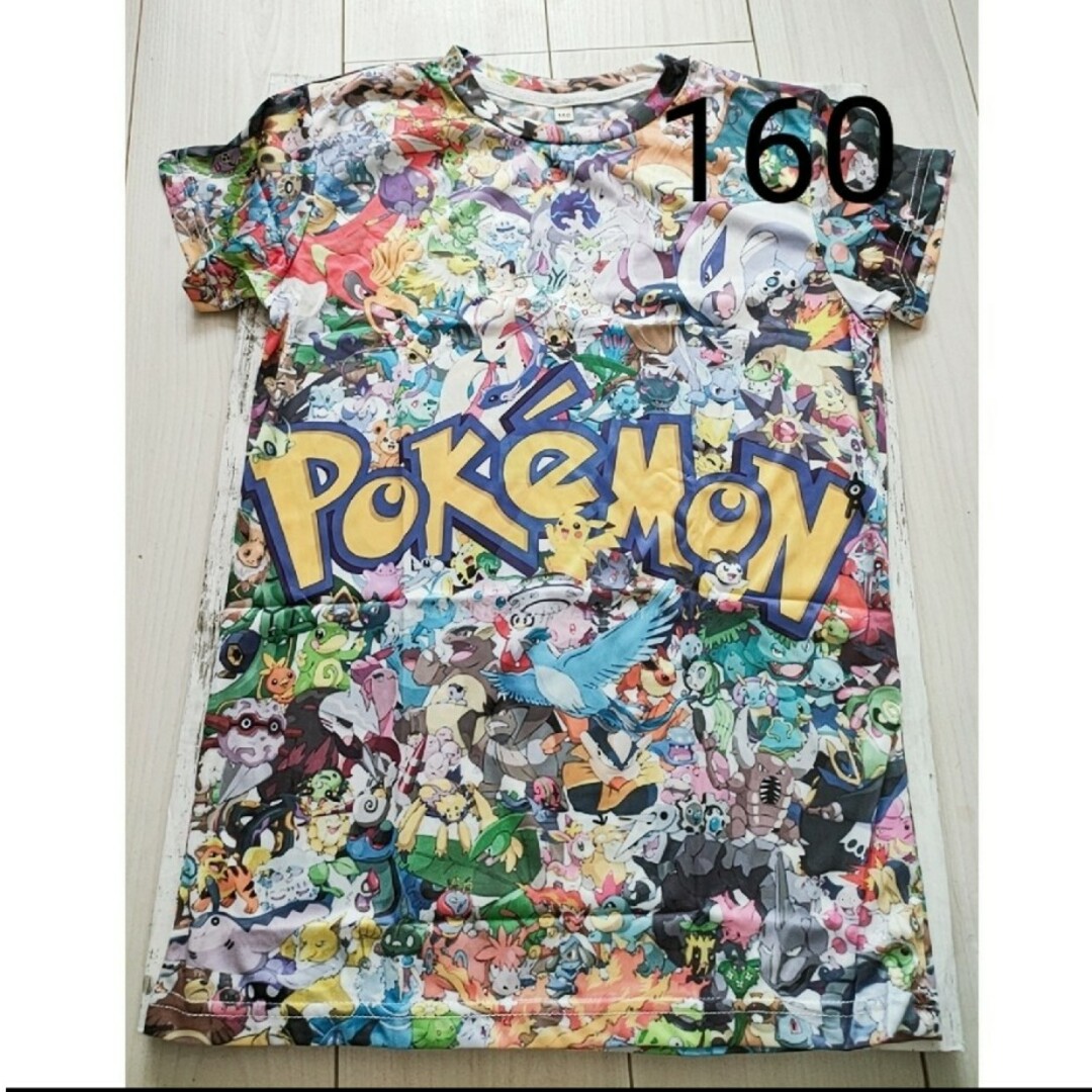 ポケモン　160入荷　新品　複雑割引海外製品　フルグラフィック半袖tシャツ160