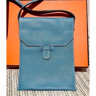 希少 HERMES  アメリ クシュベル ブルージーン ポシェット ミニポーチ