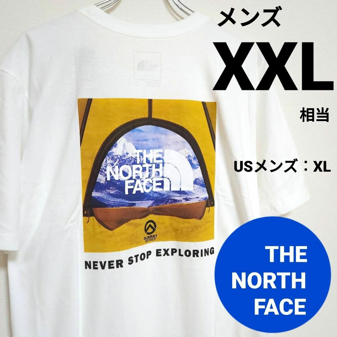 ノースフェイス　ボックスロゴ　半袖Tシャツ　XXL相当　レア　テント柄
