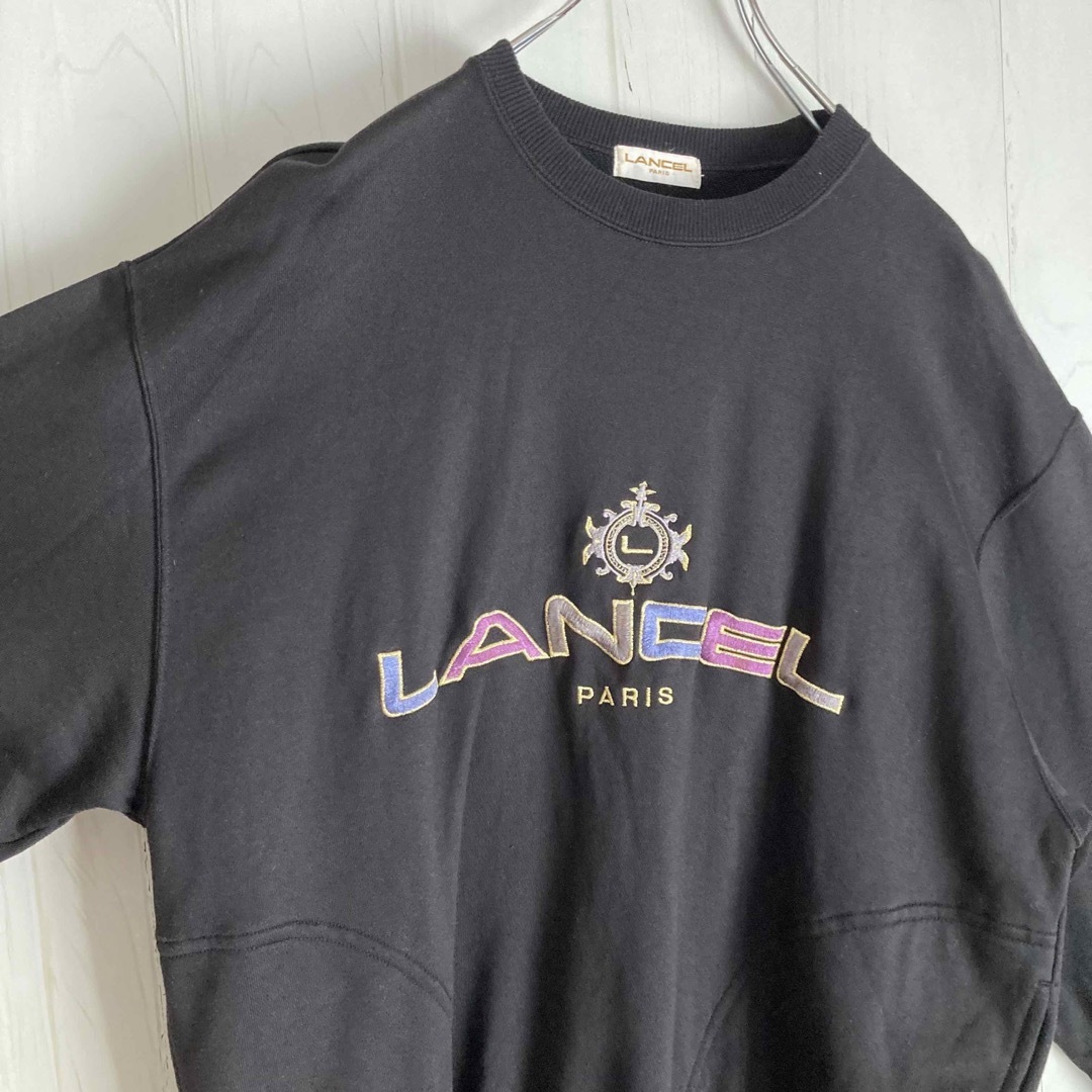 LANCEL ランセル 刺繍ロゴ スウェット ブラック