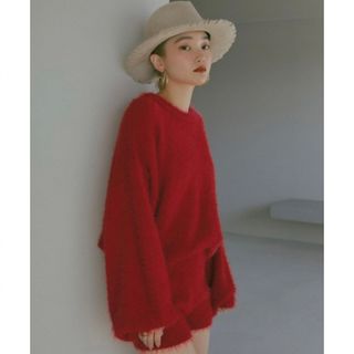 ユナイテッドアローズ(UNITED ARROWS)のmiette モヘヤニット セットアップ ライクバルーンスリーブ タグ付き(セット/コーデ)