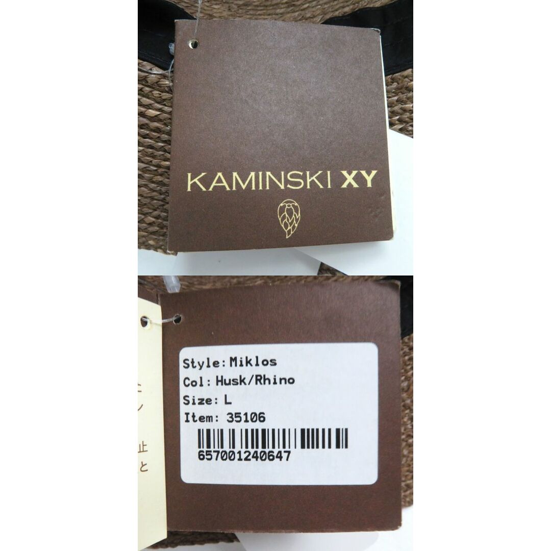 HELEN KAMINSKI(ヘレンカミンスキー)の未使用品△正規品 HELEN KAMINSKI ヘレンカミンスキー KAMINSKI XY レザーベルト付き ラフィアハット 中折れ 麦わら帽子 ブラウン メンズ メンズの帽子(その他)の商品写真