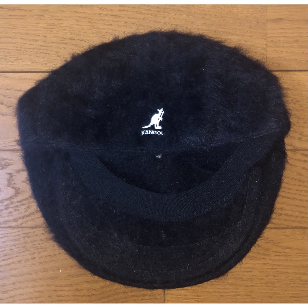 KANGOL(カンゴール)のM 美品 KANGOL ファー ハンチングキャップ ベレー帽 ブラック 黒 白 メンズの帽子(ハンチング/ベレー帽)の商品写真