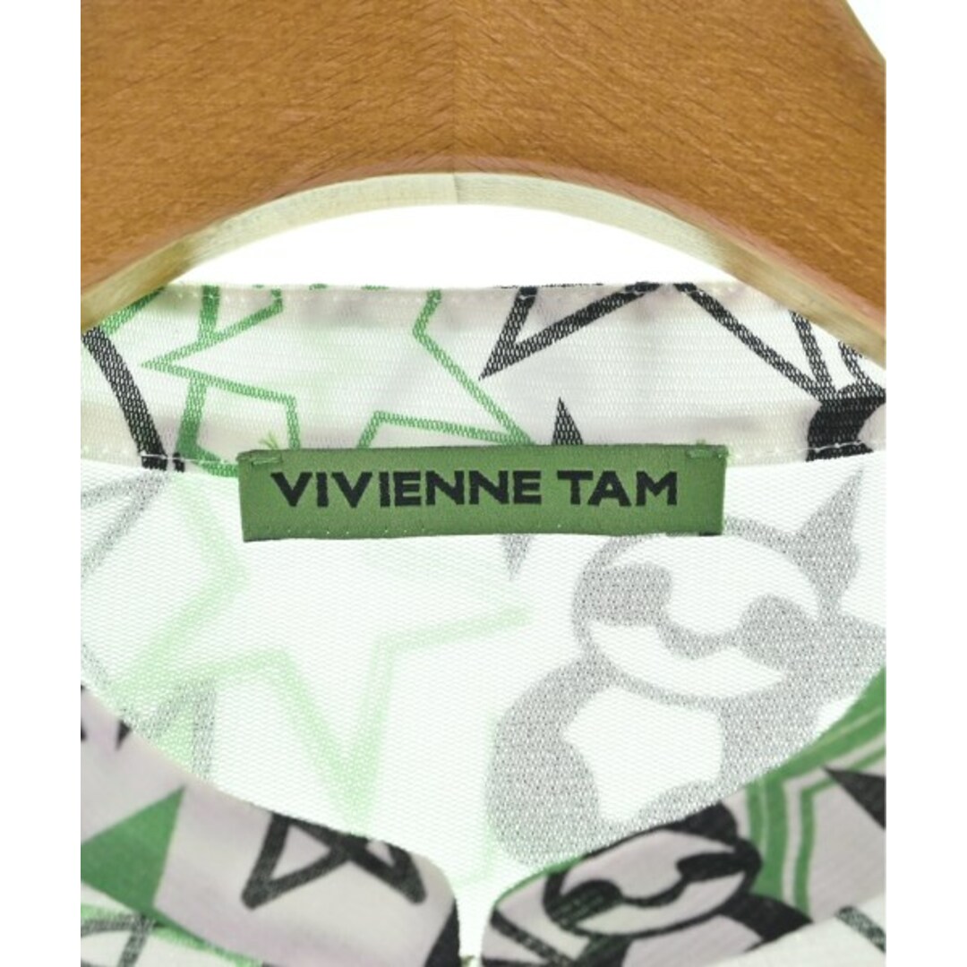 VIVIENNE TAM ブラウス 40(M位) 白x緑x黒(総柄) 2