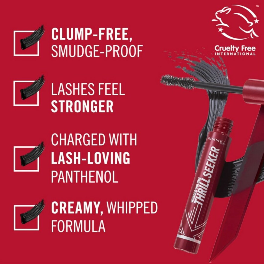 RIMMEL(リンメル)のリンメル ワンダーボリューム スリルシーカー 002 ブラックブラウン コスメ/美容のベースメイク/化粧品(マスカラ)の商品写真