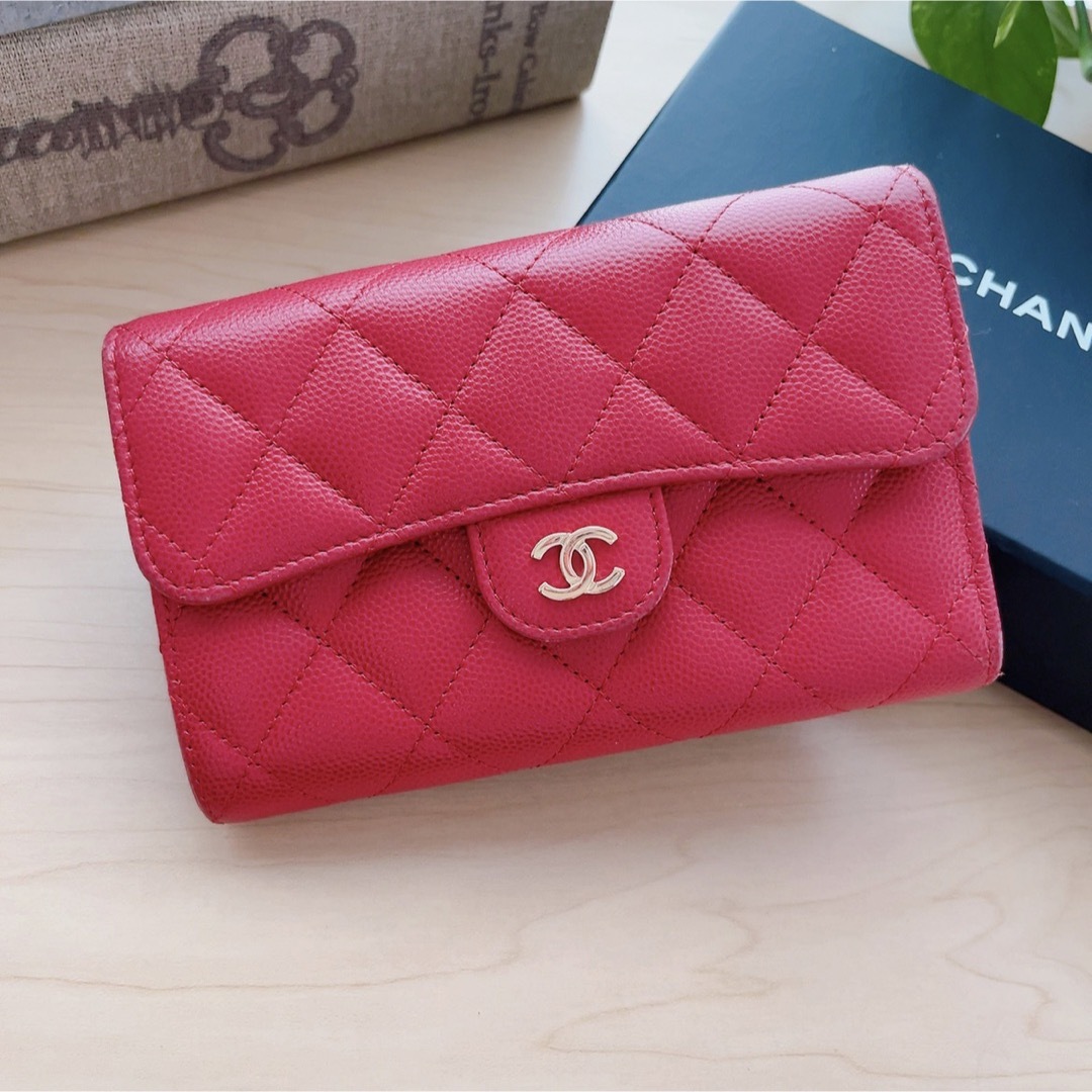 シャネル CHANEL 長財布 ピンク マトラッセ ディズヌフ-