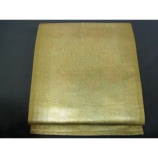 平和屋川間店■六通柄袋帯　ペイズリー花文　引箔　金彩　逸品　oy0292(帯)