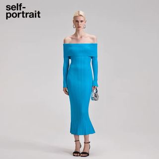 ❤️正規品Selfportrait23新作新品★グリーンオフショルダーワンピース