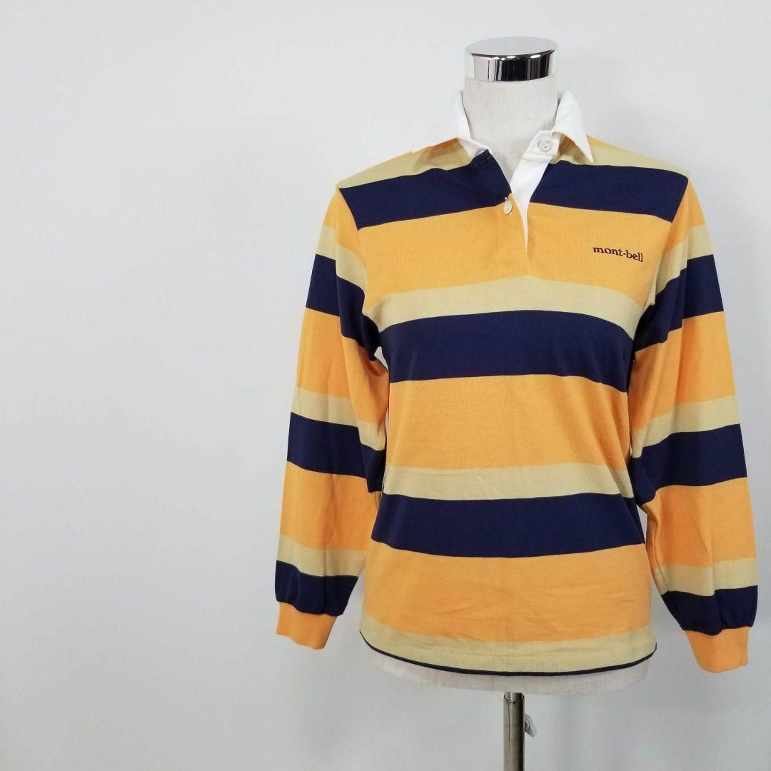 mont bell(モンベル)のmont-bellマルチボーダーストライプポロシャツ長袖Sラガーシャツ レディースのトップス(ポロシャツ)の商品写真