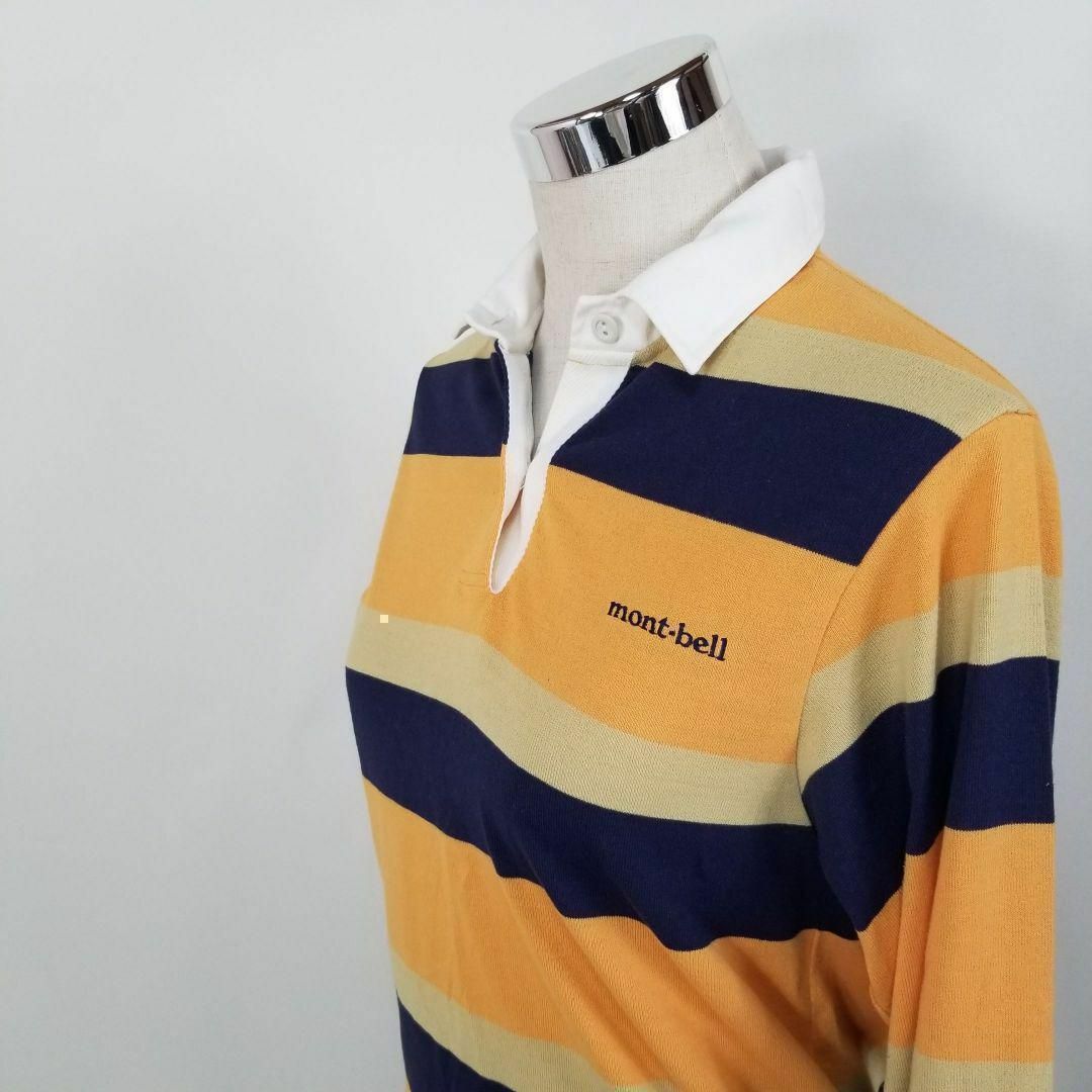 mont bell(モンベル)のmont-bellマルチボーダーストライプポロシャツ長袖Sラガーシャツ レディースのトップス(ポロシャツ)の商品写真