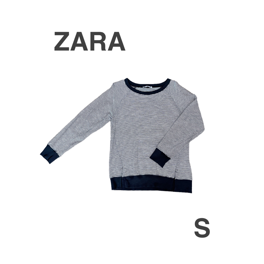 ZARA(ザラ)のZARA ザラ ボーダー長袖トップSサイズ(ゆったりめ) レディースのトップス(カットソー(長袖/七分))の商品写真