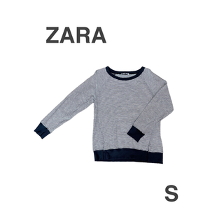 ザラ(ZARA)のZARA ザラ ボーダー長袖トップSサイズ(ゆったりめ)(カットソー(長袖/七分))